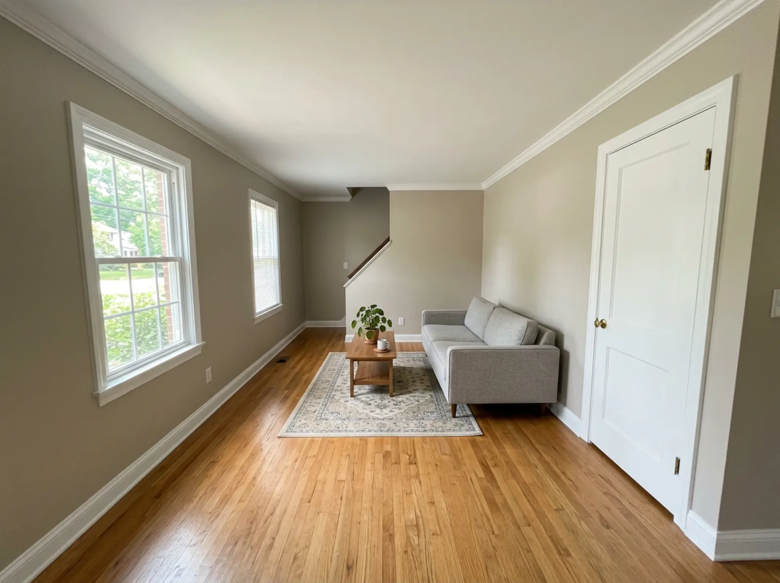 Freshly painted living room walls